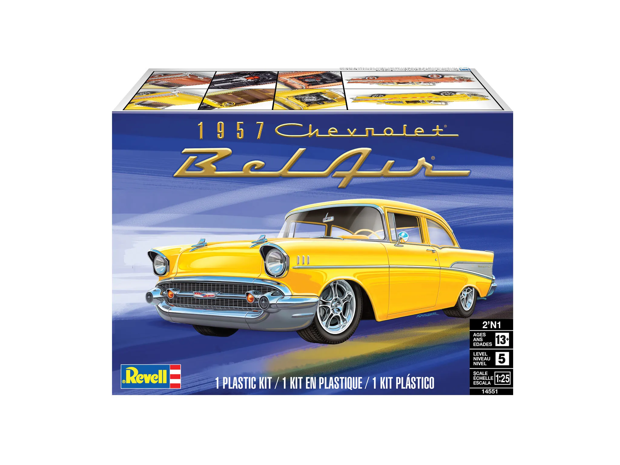 ’57 Chevy Bel Air Two Door Sedan 1:25 / 1:24 Modellbausatz Revell 14551 – Bild 4