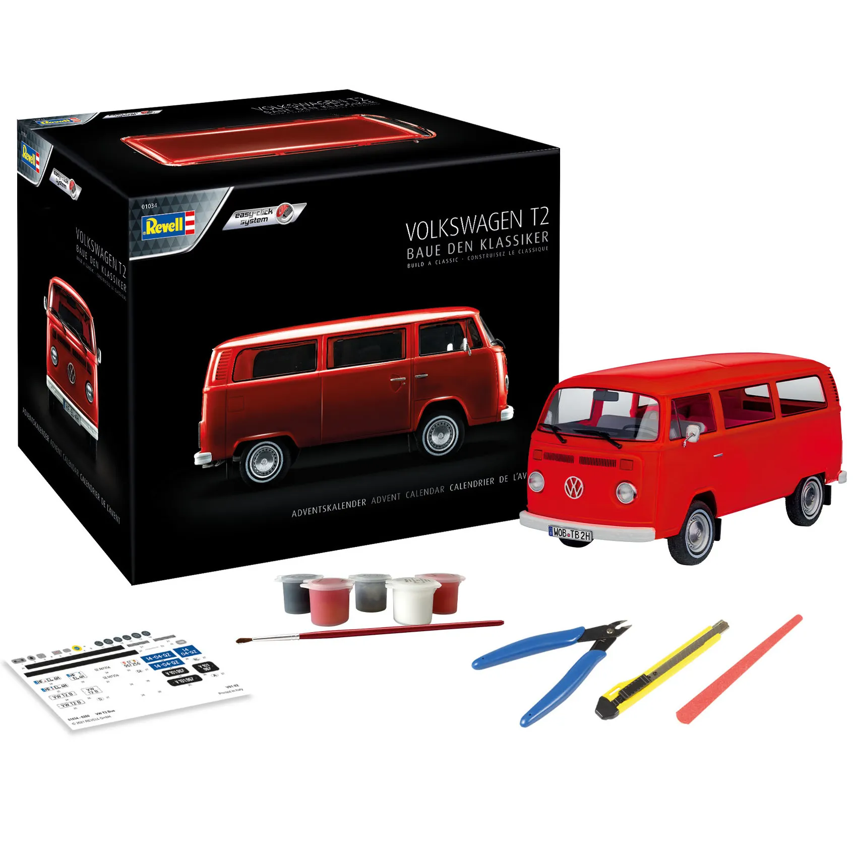 Adventskalender VW T2 Bus 1:24 Modellbausatz – Revell 01034