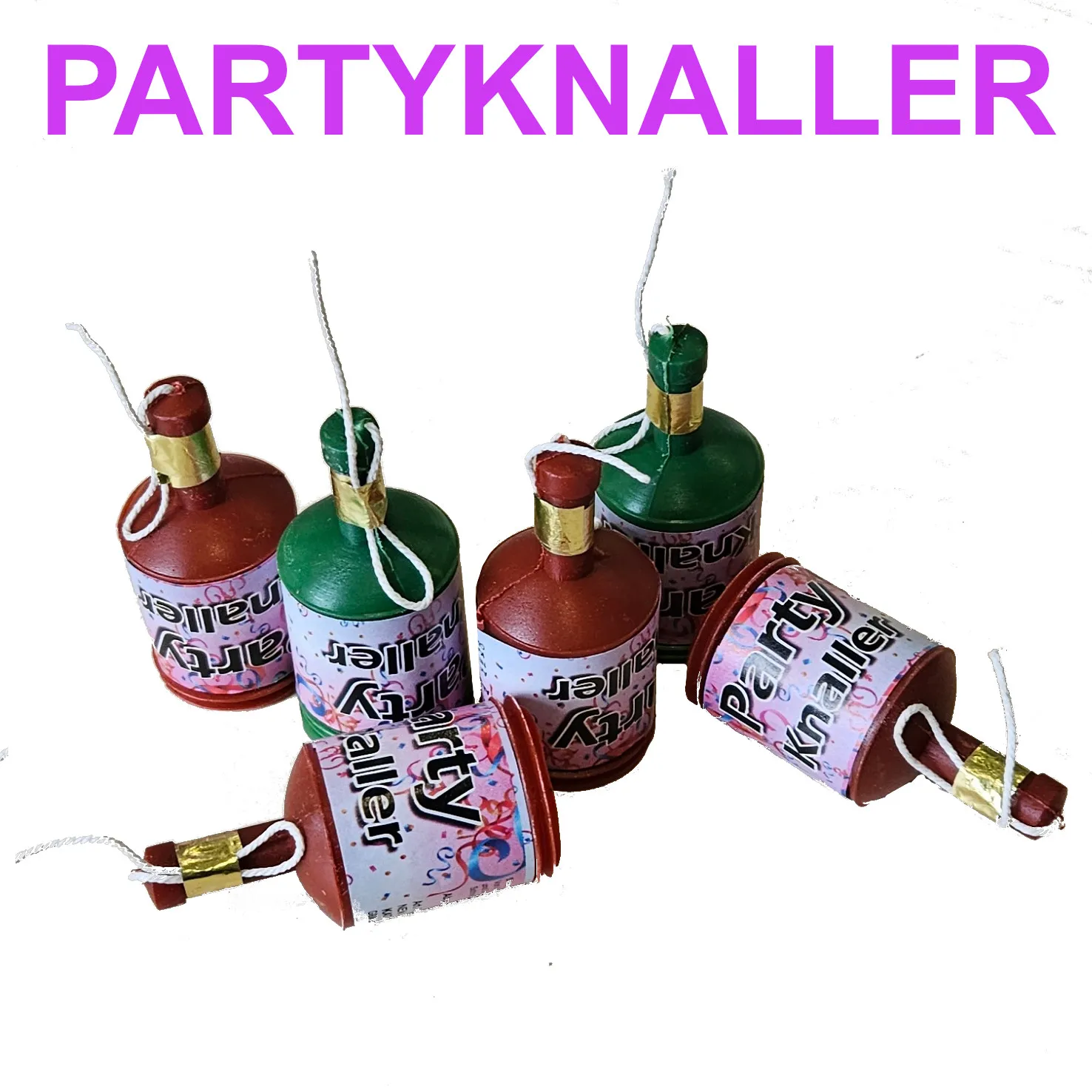 Partyknaller Ziehknaller Popper mit bunten Luftschlangen für Karneval & Silvester 6er & 72 er Set