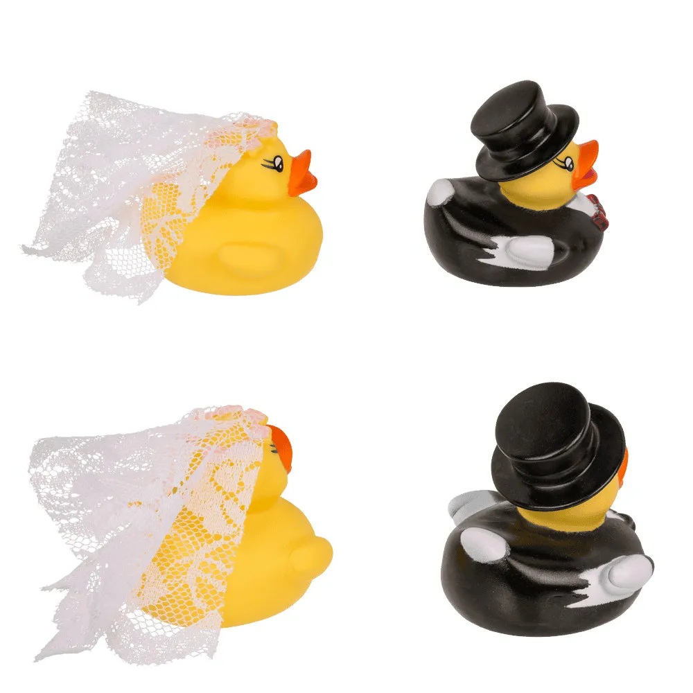 Quietsche-Enten Hochzeit Brautpaar 2er Set Quietscheente – Bild 2