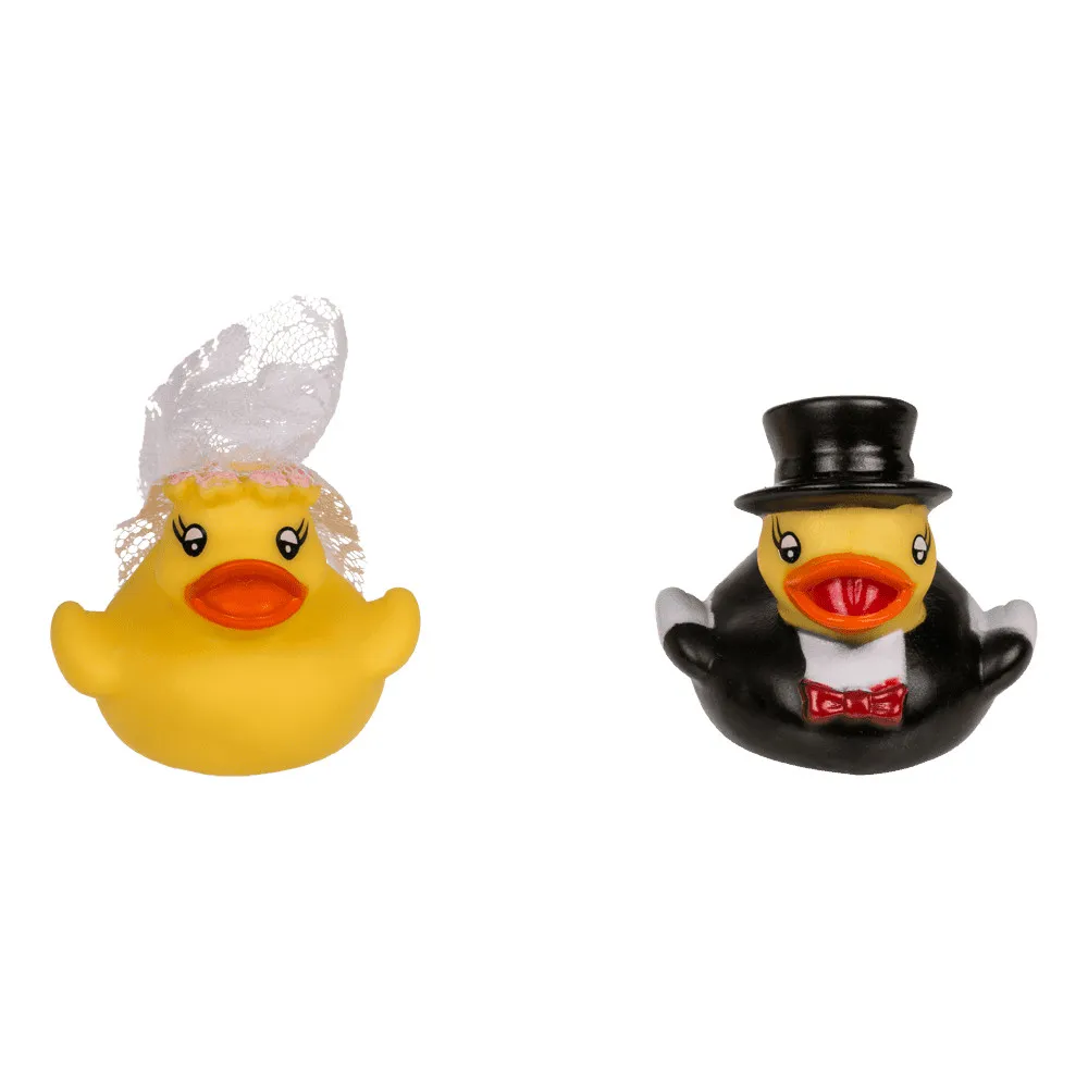Quietsche-Enten Hochzeit Brautpaar 2er Set Quietscheente – Bild 3
