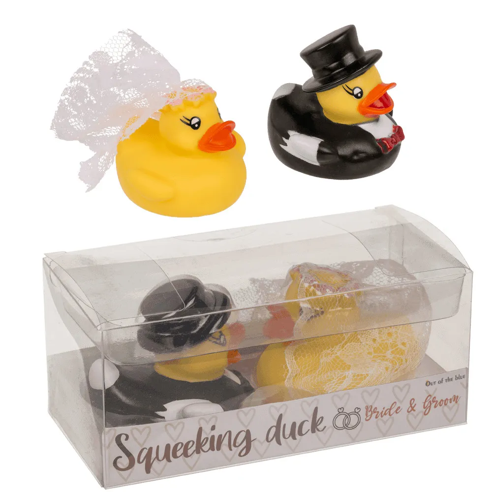 Quietsche-Enten Hochzeit Brautpaar 2er Set Quietscheente