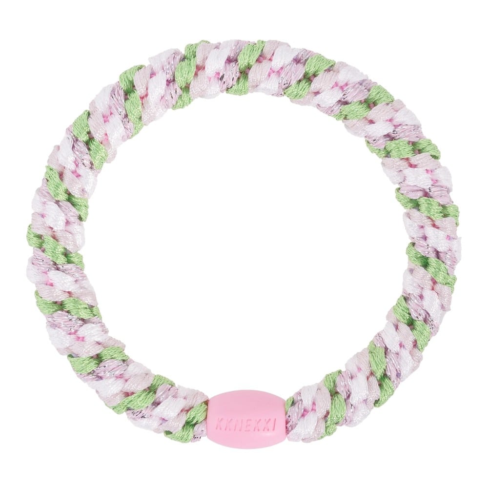 Haargummi, Mix Grass Green & Pink Glitter