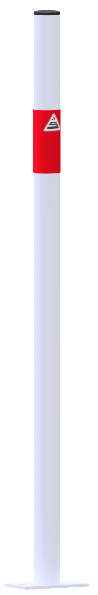 Absperrpfosten Ø 42 mm, reflektierend, Bodenplatte, weiß/rot – Bild 6