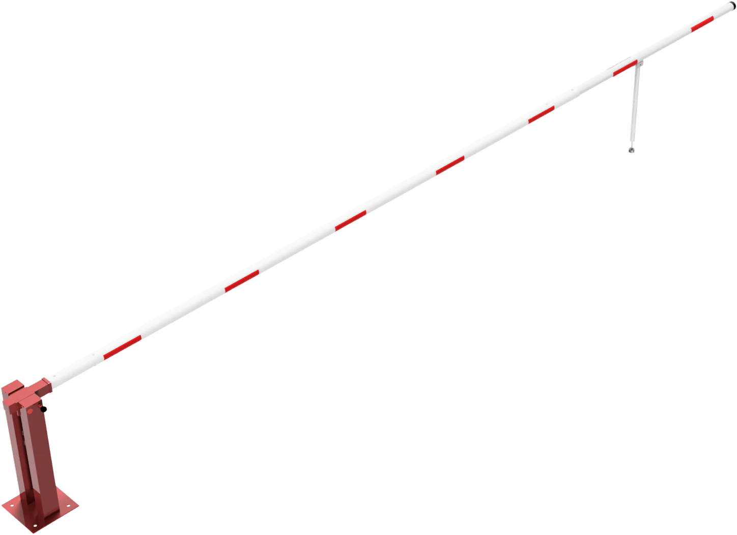 Wegeschranke 7,00 m, Pendelstütze, Vorhangschloss, rot, zum Aufdübeln – Bild 4