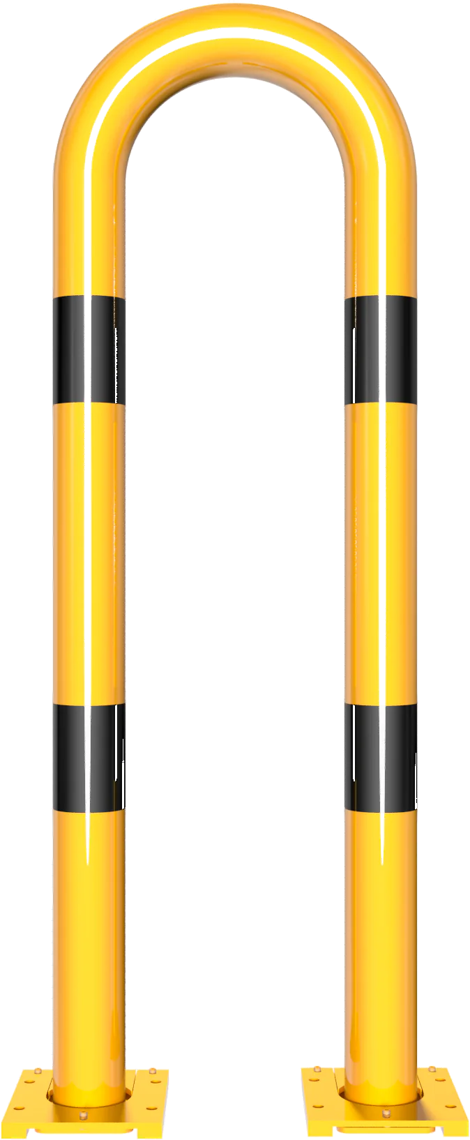 Schutzbügel Ø76 mm, 400 x 1150 mm , feuerverzinkt gelb/schwarz, zum Aufdübeln, abnehmbar – Bild 6